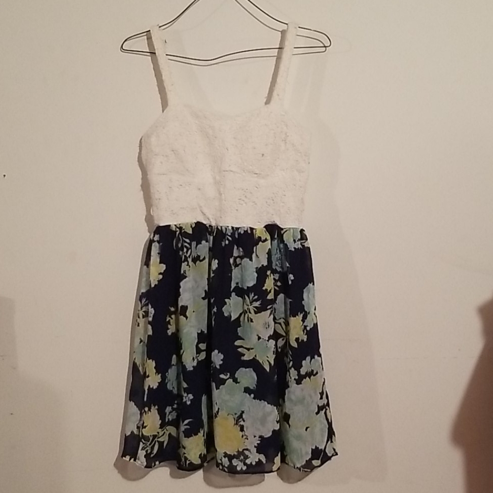 White and floral dress